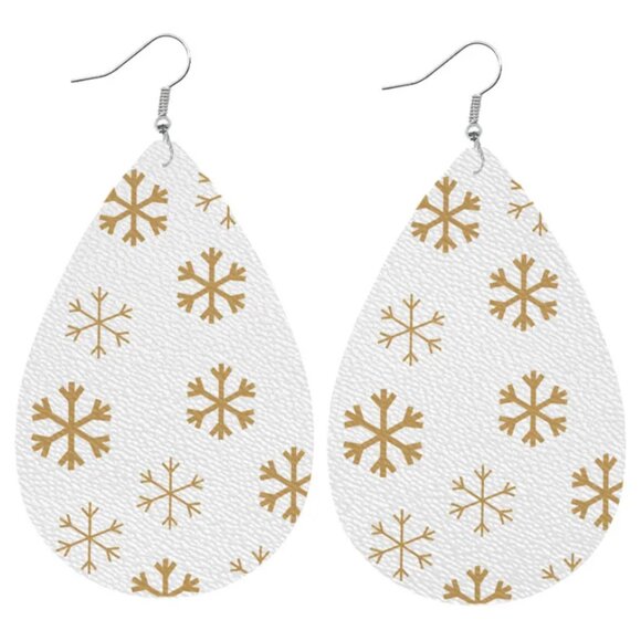 White Snowflakes Drop Earring - Picture 4 of 4
